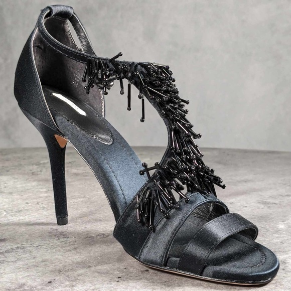 NWT/NIB Leon Max | Black Samba Beaded T-Strap Sandal - 9M - Picture 9 of 10